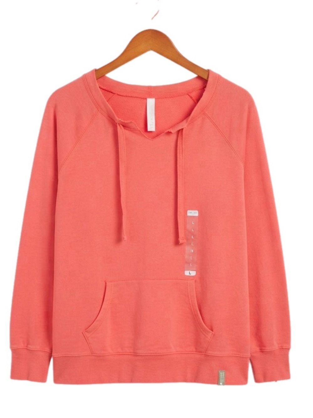 Green Tea Coral Pink Lightweight Hoodie Sweatshirt Size Large NWT